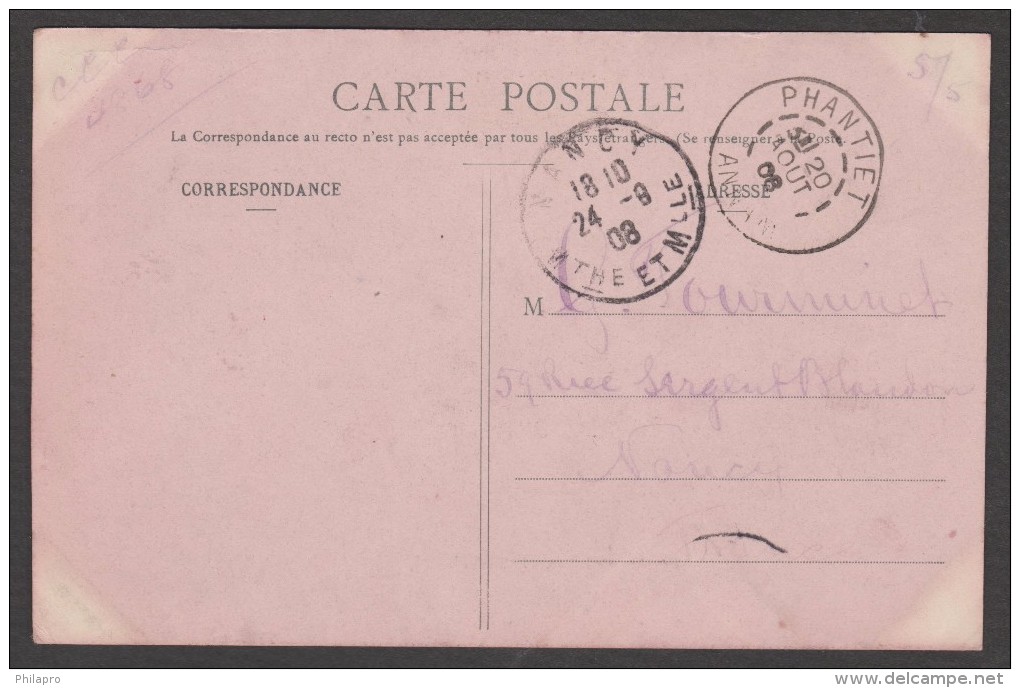 INDOCHINE VIET NAM  CACHET PHANTIET ANNAM 1908  SUR CPA  CHINE PAGODON  YU NAN  Réf  2987 - Chine