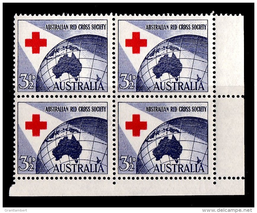 Australia 1954 Red Cross Society Corner Block Of 4 MNH/MH - Mint Stamps