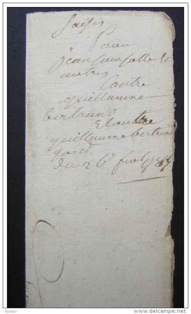 1787 Noirétable (Loire) ,contre Guillaume  Bertrand - Manuscripts