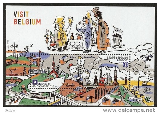 Belgium**EUROPA CEPT 2012-TINTIN ROCKET To The MOON-Sheet 2vals-VISIT BELGIUM-Brugge-Ghent - Other & Unclassified