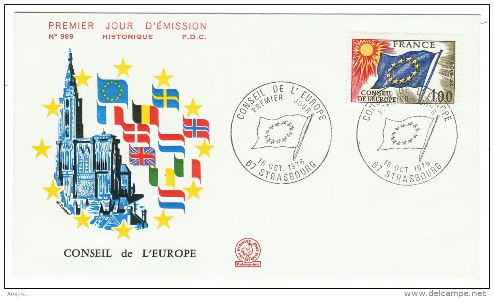 France // Timbres De Service //Conseil De L´Europe //  Y&T 49  FDC  1976 - Covers & Documents