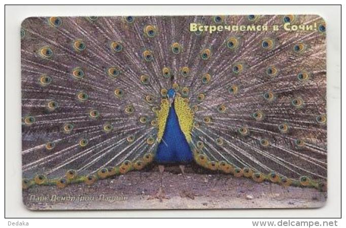 Payphone Card 150 Units  -  Kubantelecommunications - Russia -  Sochi - Bird - Peacock - Russia