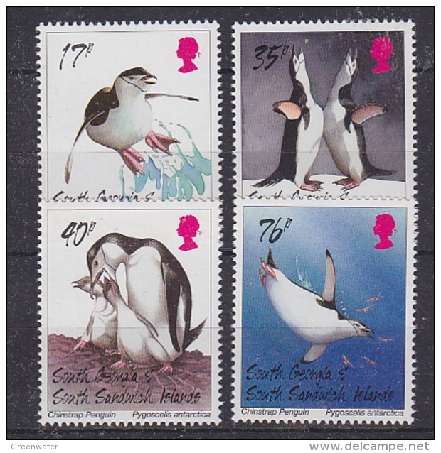 South Georgia 1996 Chinstrap Penguins 4v   ** Mnh (29703) - Georgia Del Sud