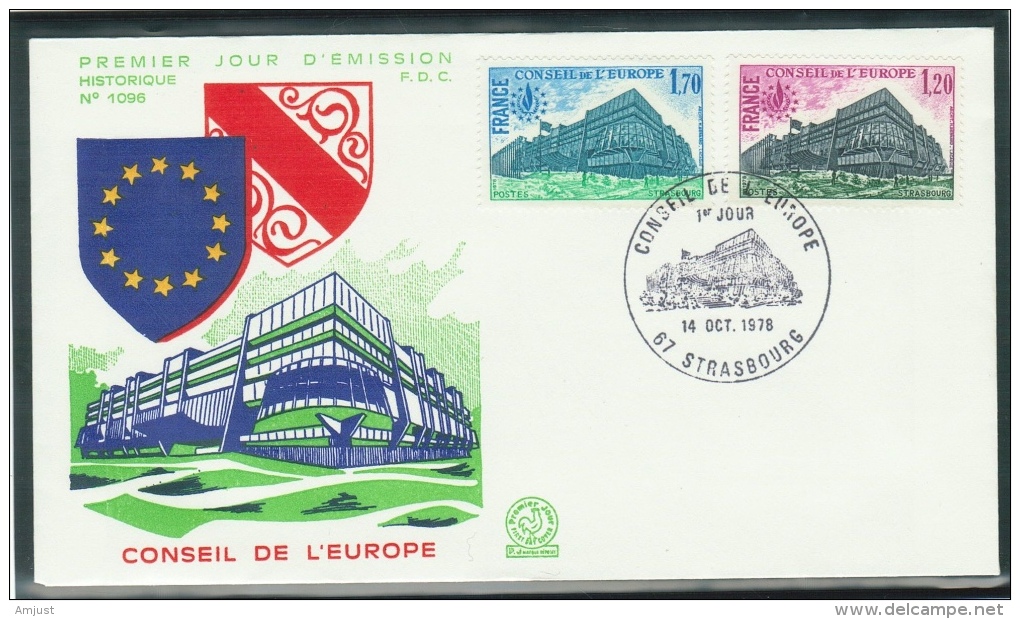 France // Timbres De Service //Conseil De L´Europe //  Y&T 58-59  FDC 1978 - Cartas & Documentos