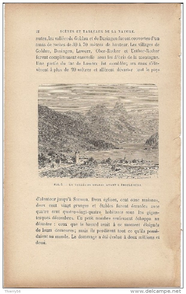 La Vallée De Goldau Avant L'éboulement  1892 - Prints & Engravings