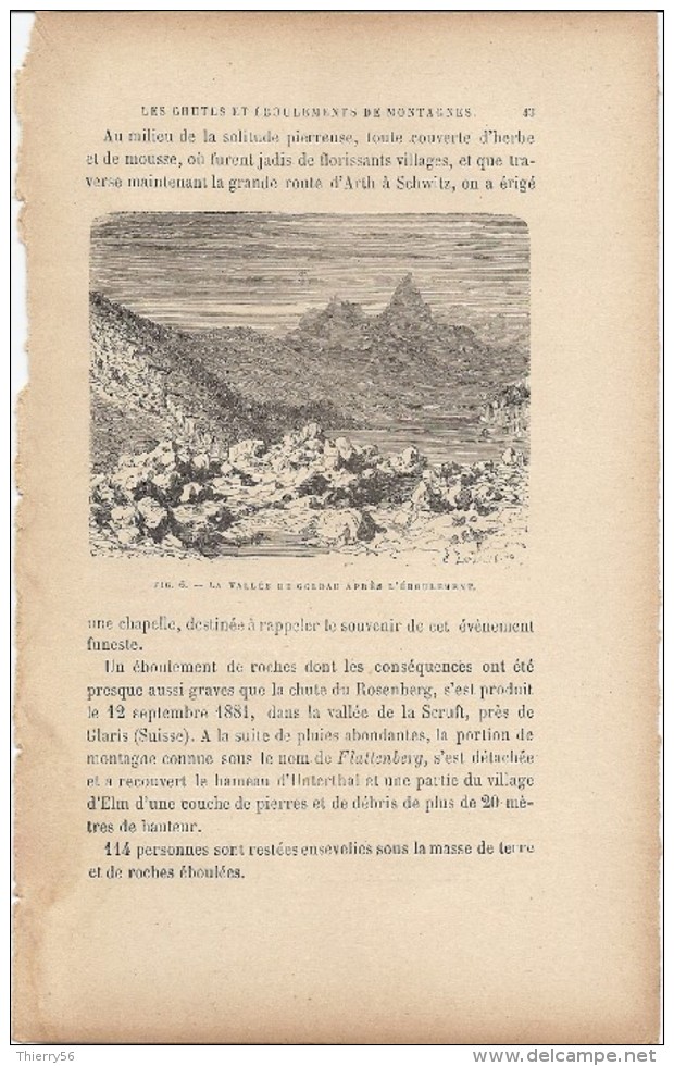 La Vallée De Goldau Aprèsl´éboulement  1892 - Prints & Engravings