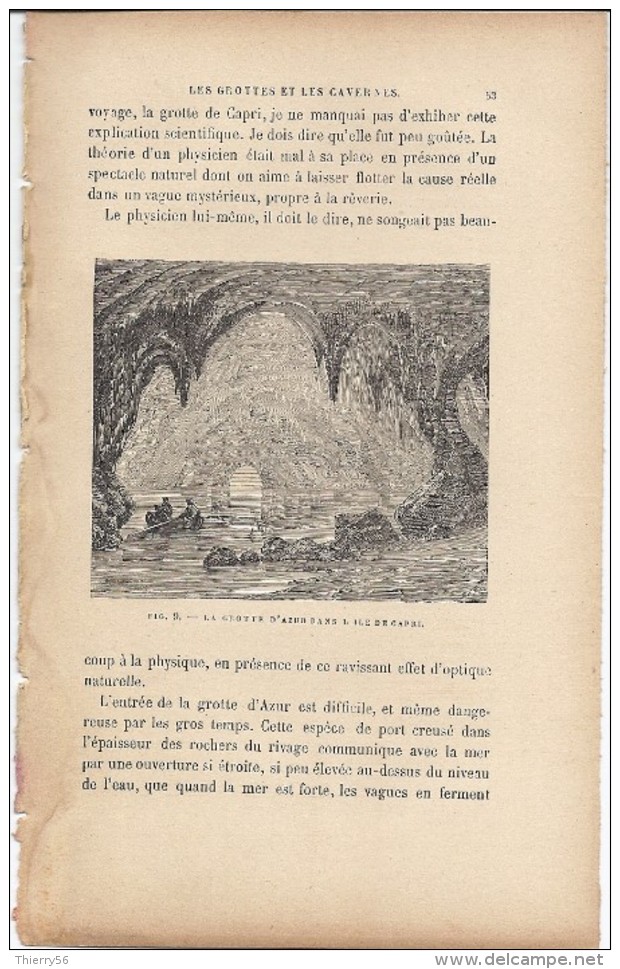 Grotte D'Azur Dans L'ile De Capri  1892 - Prints & Engravings