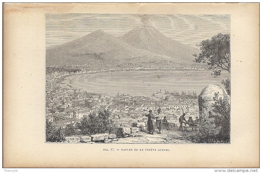 Naples Napoli Et Le Vésuve 1892 - Stampe & Incisioni