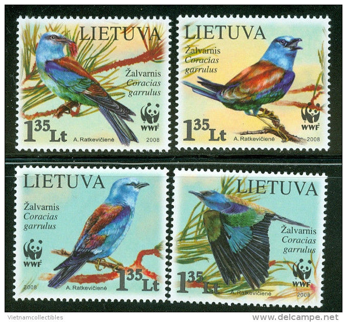 (WWF-422) W.W.F. Lithuania Birds / Bird MNH Perf Stamps 2008 - Unused Stamps