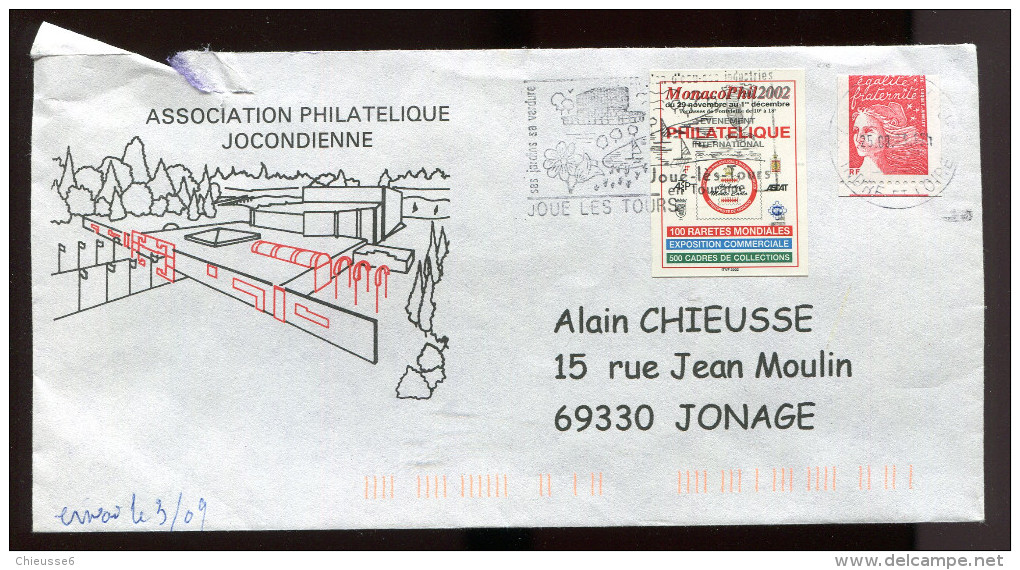 Lettre Avec Timbre De Roulette N° 3418  - Variété De Découpe  Du 25 - 09 - 03 - Storia Postale