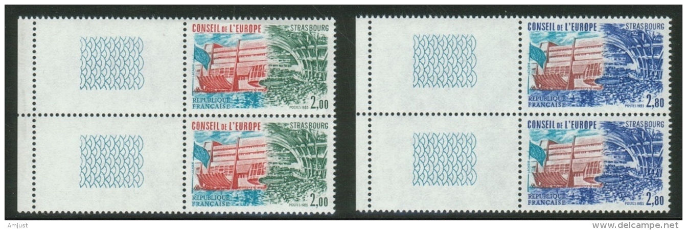 France // Timbres De Service //Conseil De L´Europe //  Y&T 77-78  Timbres Neufs ** En Paire - Ungebraucht