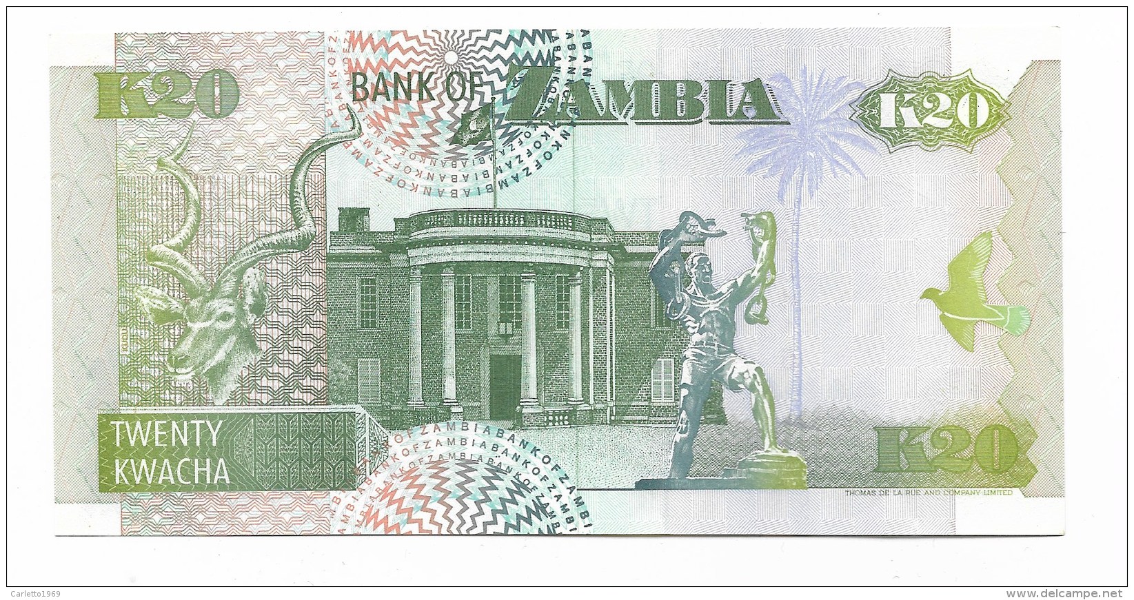 BANCONOTA ZAMBIA K20 TWENTY KWACHA FDC - Sambia