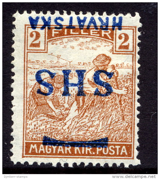 YUGOSLAVIA (SHS) 1918 Harvesters 2f With Inverted Overprint LHM / *.  Michel 66 - Nuovi