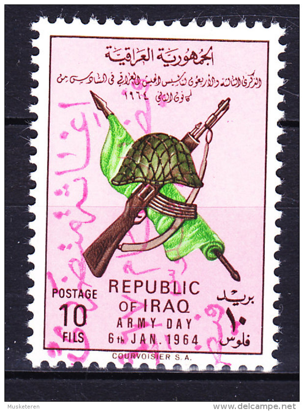 Iraq Irak 1964 Mi. 374    10 F Tag Der Armee Army Day RED Revolutionary PRIVATE Overprint MH* SCARCE !! - Irak