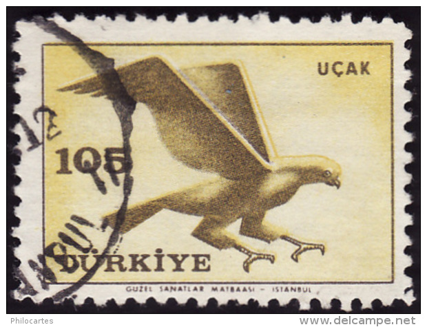 TURQUIE 1959 - PA 42  -Aigle  - Oblitéré - Poste Aérienne