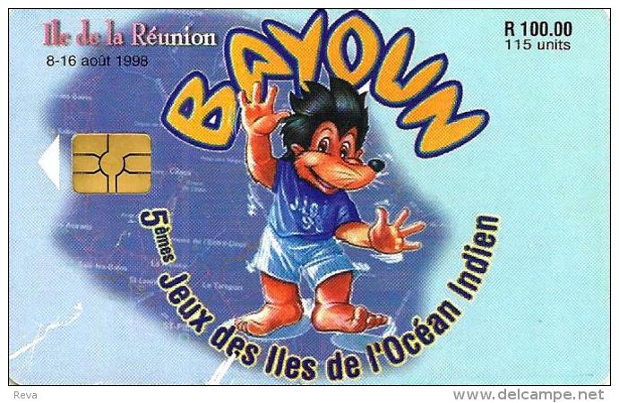 MAURITIUS 100 R - 115 U GAMES SPORT ON REUNION 1998 CHIP  MAU-34 READ DESCRIPTION CAREFULLY !! - Mauritius