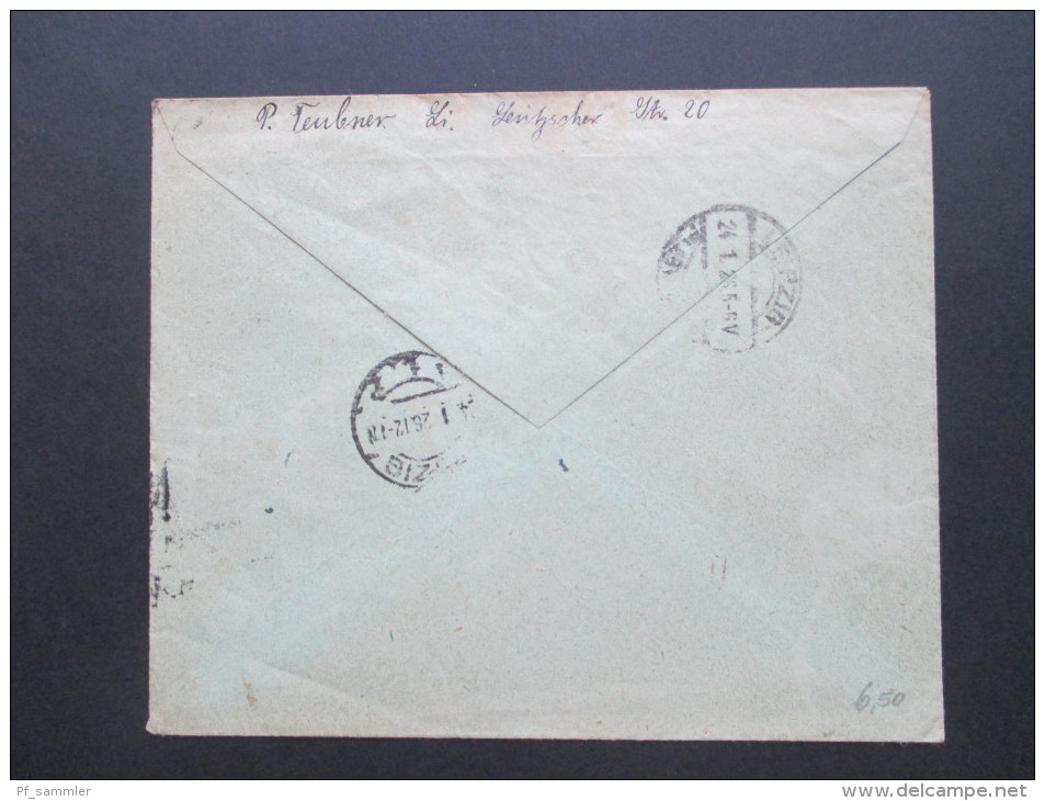 Deutsches Reich 1926 Nr. 356 Und 359 MiF KOS Leipzig Lindenau. R-Brief Leipzig Lindenau 464 A - Andere & Zonder Classificatie