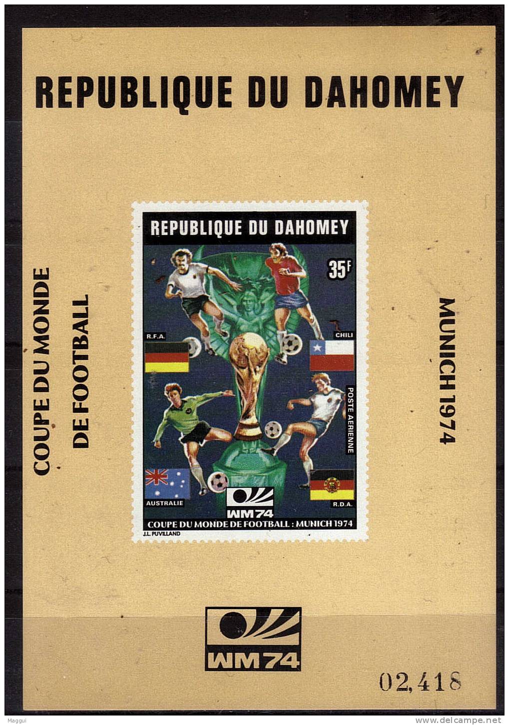 DAHOMEY  BF DE LUXE   * *  NON DENTELE   Cup 1974    Football  Soccer Fussball - 1974 – Germania Ovest