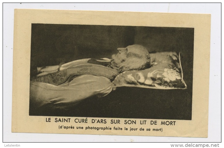 SOUVENIR MORTUAIRE - DU SAINT CURÉ D'ARS  SUR SON LIT DE MORT + LE 30/7/1850 - Obituary Notices