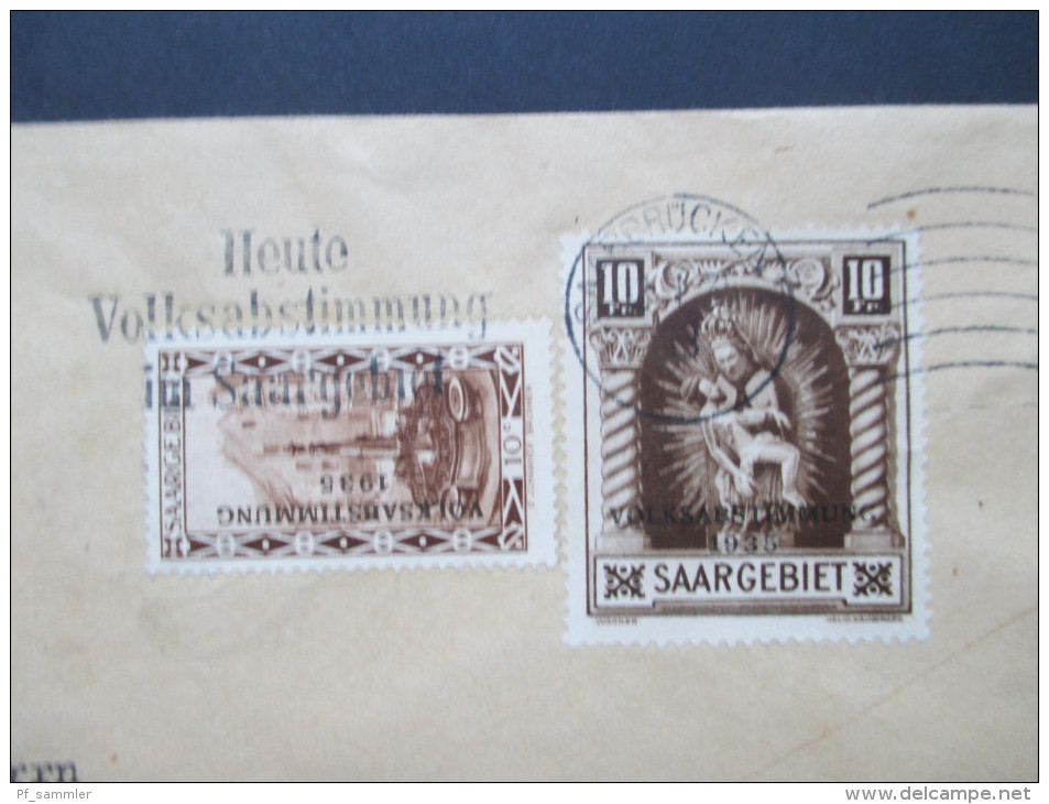 Saargebiet Volksabstimmung 13.1. 1935 Sonderstempel. Nr. 178 - 194 Auf R-Briefen! Saarbrücken 2 - Mühlheim! Hoher KW!! - Storia Postale