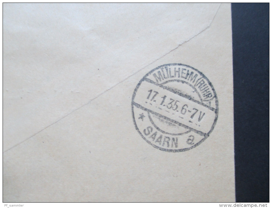 Saargebiet Volksabstimmung 13.1. 1935 Sonderstempel. Nr. 178 - 194 auf R-Briefen! Saarbrücken 2 - Mühlheim! Hoher KW!!