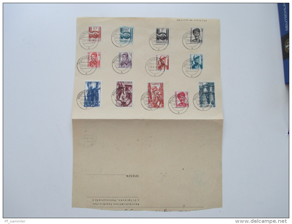 Saarland 1948 Nr. 239 - 251 Sonderbeleg / Sonderblatt. GM De Sarrelouis 24896 1000 8. 47 SDR - Storia Postale