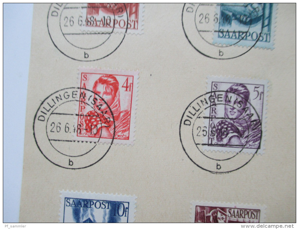 Saarland 1948 Nr. 239 - 251 Sonderbeleg / Sonderblatt. GM de Sarrelouis 24896 1000 8. 47 SDR