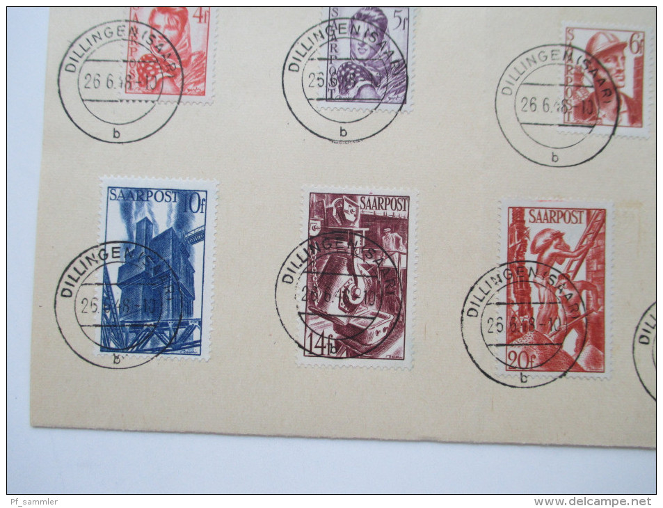 Saarland 1948 Nr. 239 - 251 Sonderbeleg / Sonderblatt. GM de Sarrelouis 24896 1000 8. 47 SDR