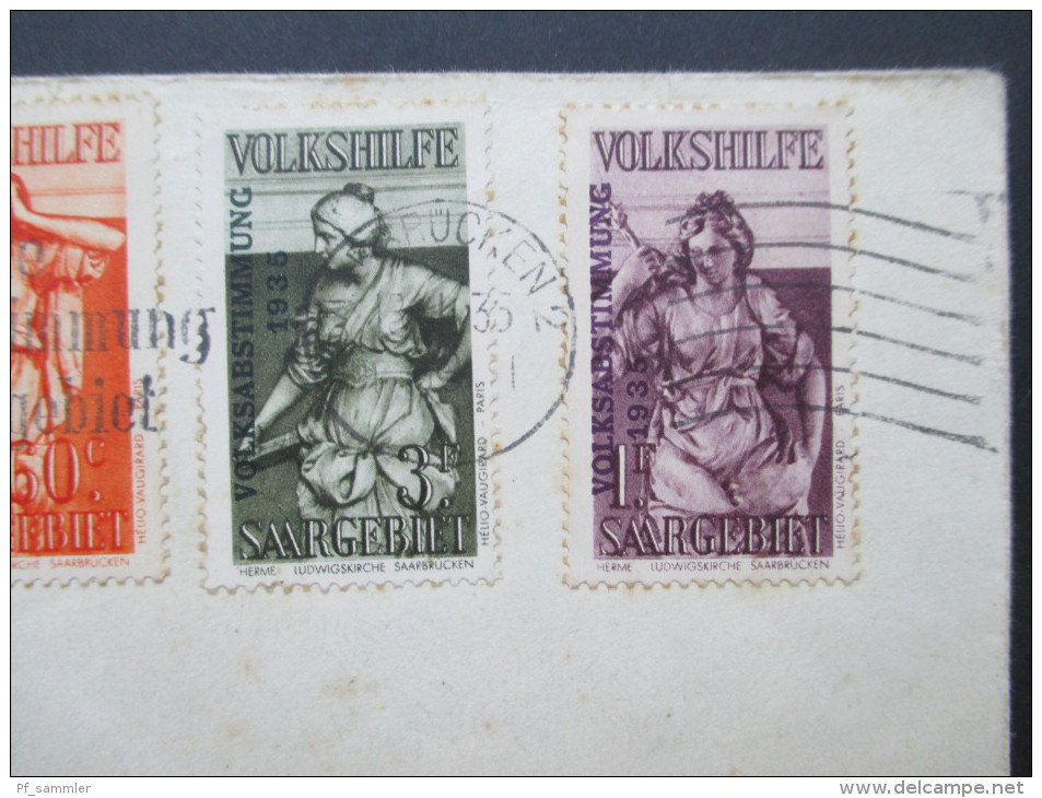 Saargebiet Nr. 171 - 177 Satzbrief Sonderstempel Volksabstimmung 13.1.1935. R-Brief- Vignette Deutsch Ist Die Saar - Cartas & Documentos