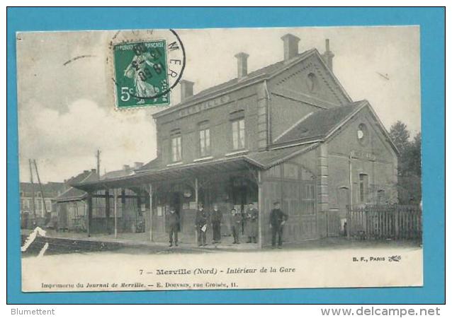 CPA 7 - Chemin De Fer Cheminots La Gare De MERVILLE 59 - Merville