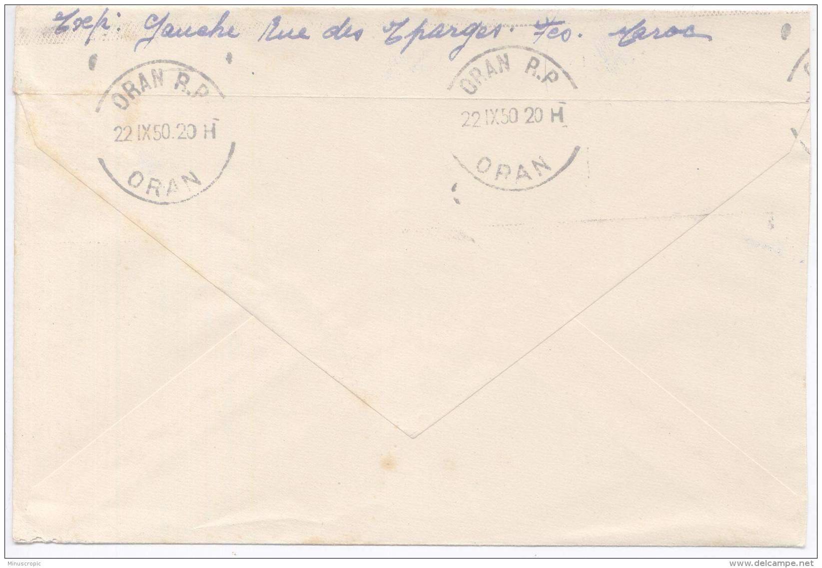 Maroc - Une Enveloppe Envoyées De Fès à Oran - 1950 - Morocco (1956-...)