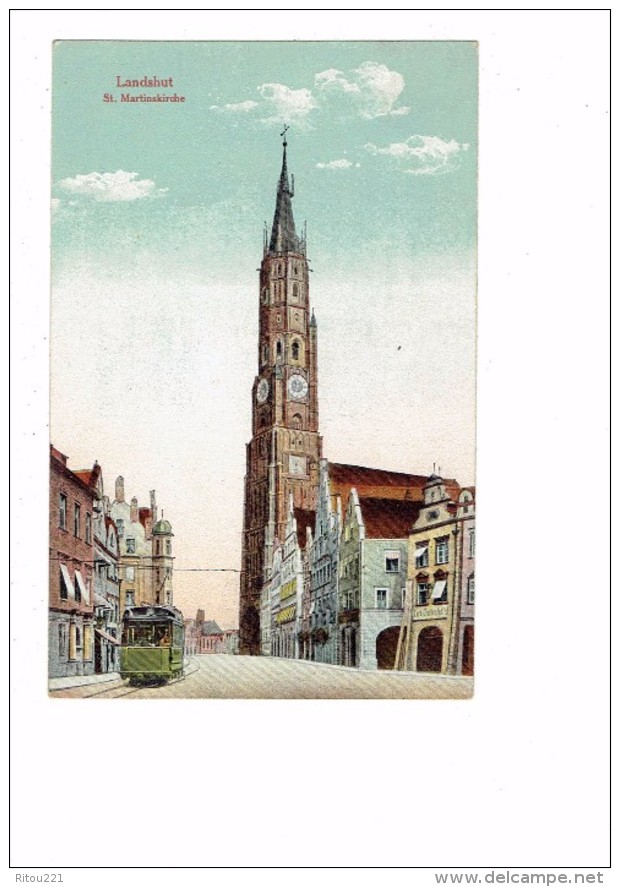 Allemagne -  Landshut -  St. Martinskirche - Tramway- Nr. 12 - Landshut