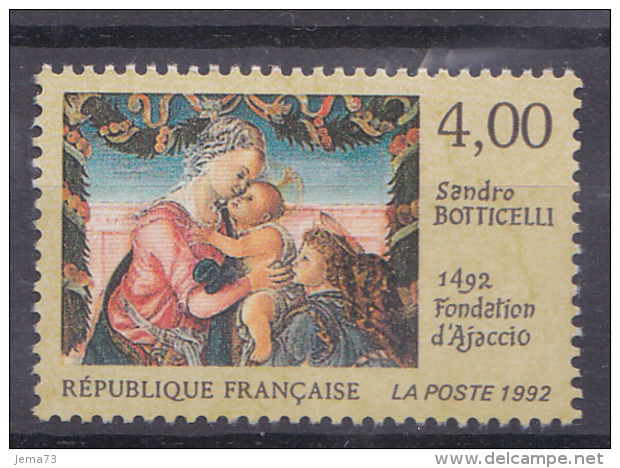 N° 2754 500ème Anniversaire Fondation Ajaccio Détail D´une Oeuvre De  Botticelli :un Timbre Neuf - Neufs