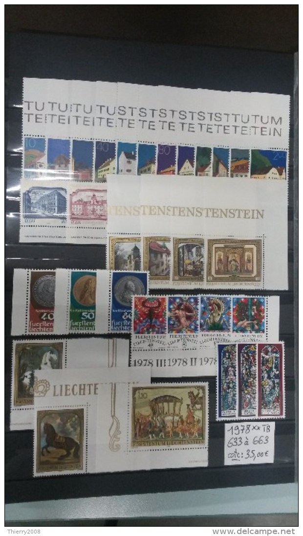 Liechtenstein Année Complète 1978 N° 633 à 663  Neuf **  TB - Annate Complete