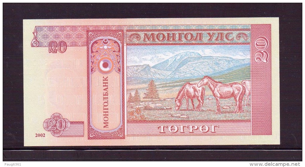 MONGOLIE 2002 20 TUGRIK  NEUF UNC P53 - Mongolia