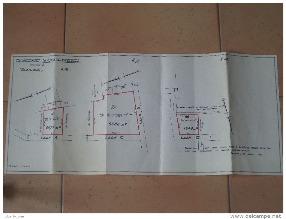 Gemeente 's GRAVENWEZEL " Hertebos " ( R. De Winter Deurne Eksterlaar Schatter ) Anno 1957 ( Zie Foto´s Voor Detail ) ! - Autres & Non Classés