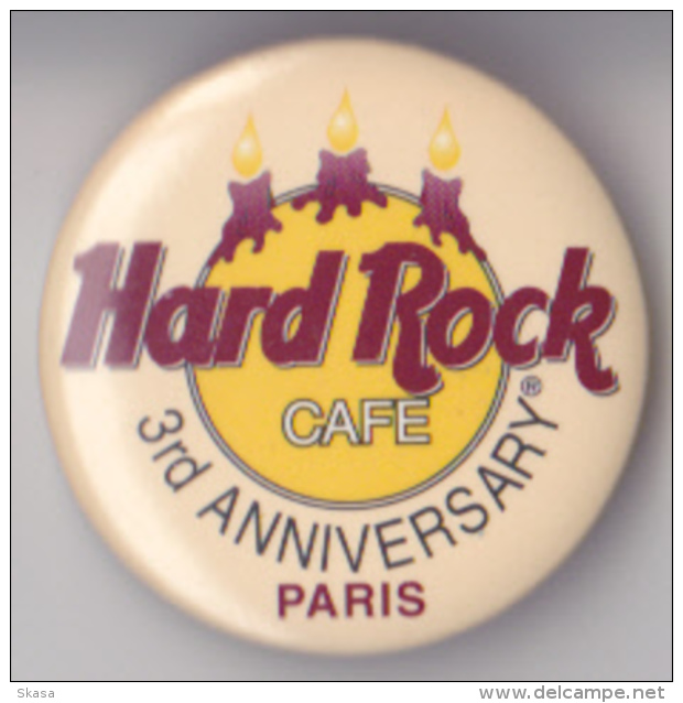 Badge Pin's Hard Rock Café Paris 3rd Anniversary - Autres & Non Classés