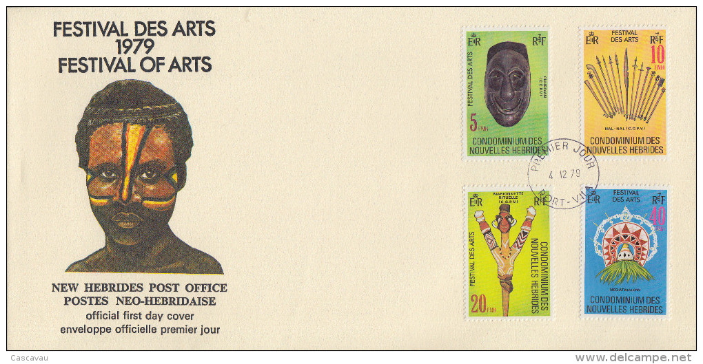 Enveloppe FDC  1er Jour   NOUVELLES  HEBRIDES   Festival  Des  Arts  1979 - FDC