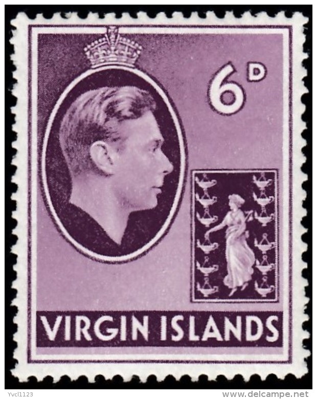 VIRGIN ISLANDS BRITISH - Scott #82 King George VI (*) / Mint H Stamp - British Virgin Islands