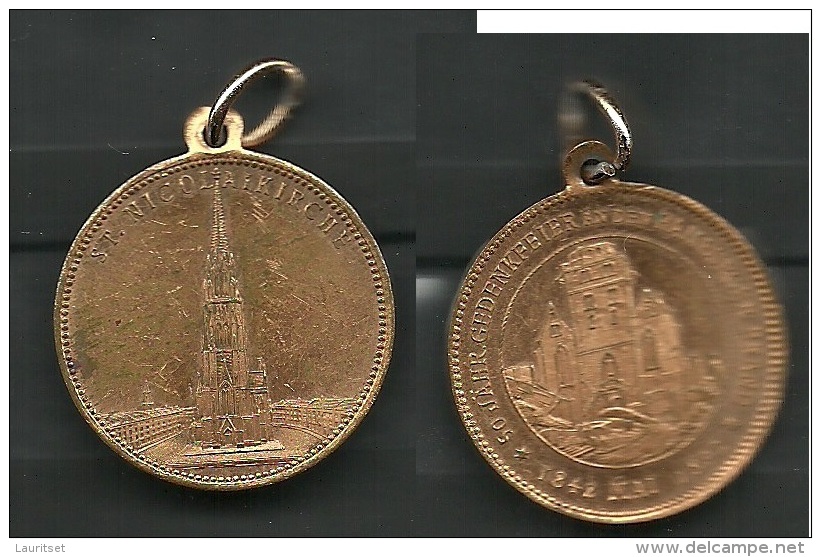 Medaille 1892 St. Nicolaikirche 50. J. Gedenkfeier An Den Hamburger Brand - Pièces écrasées (Elongated Coins)