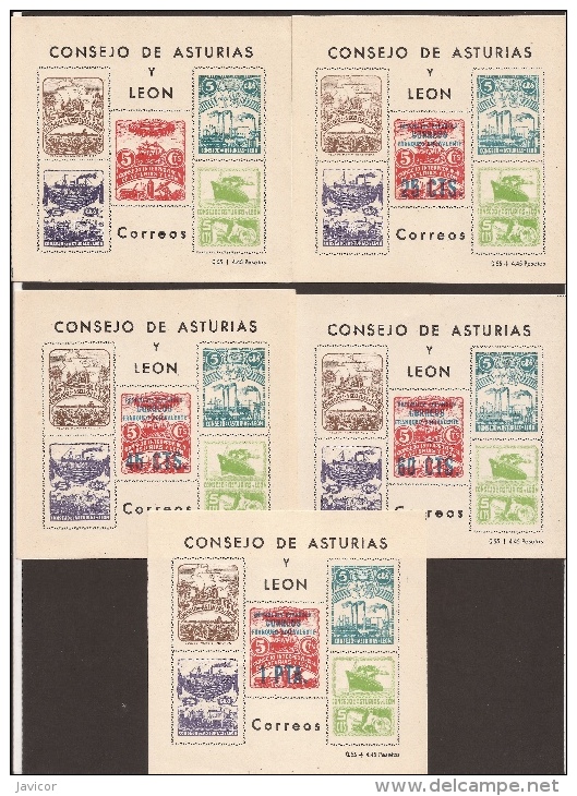 1937 Catalogo FILABO NE17/21** HB ASTURIAS LEÓN Valor Catalogo  300,00€ - Impuestos De Guerra