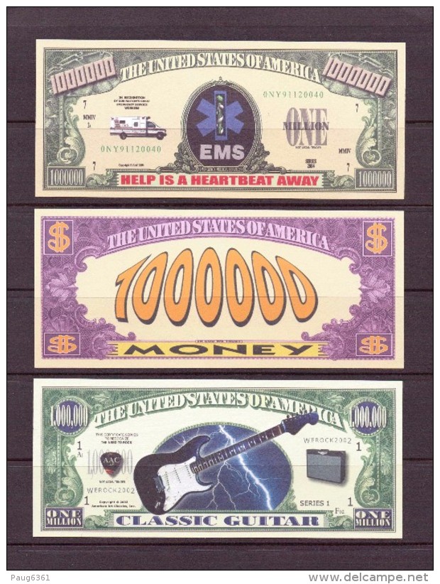 USA 11 BILLETS FANTAISIES THEMES DIVERS UNC - Autres & Non Classés