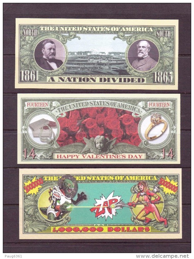 USA 11 BILLETS FANTAISIES THEMES DIVERS UNC - Otros & Sin Clasificación