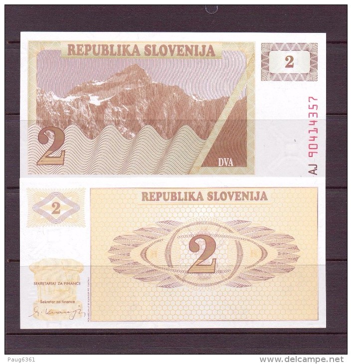 SLOVENIE 1990 2 TOLARS  NEUF UNC P2 - Slovénie