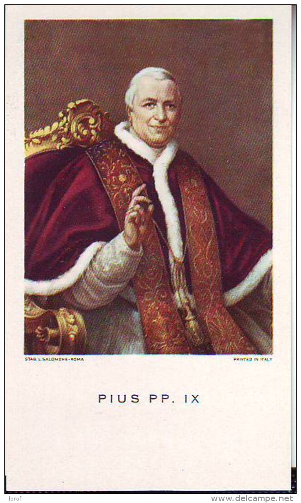 Papa Pius IX , Santino Con Preghiera - Religion & Esotérisme