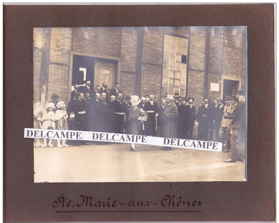 SAINTE MARIE Aux CHÊNE Juillet 1919 - 2 Photos De La Visite De Mr Millerand Des Usines De Lorraine ( Moselle ) - Lugares