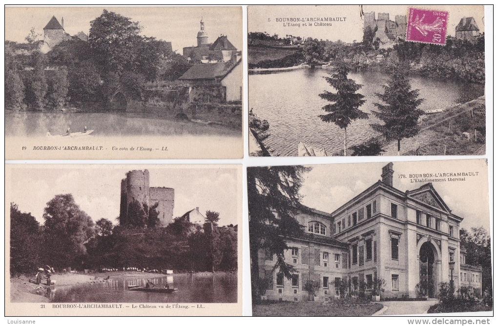 16 / 5 / 128  - LOT  DE  10  CPA  DE  BOURBON-L´ ARCHAMBAULT  ( 03 ) TOUTES SCANÉES - 5 - 99 Postcards