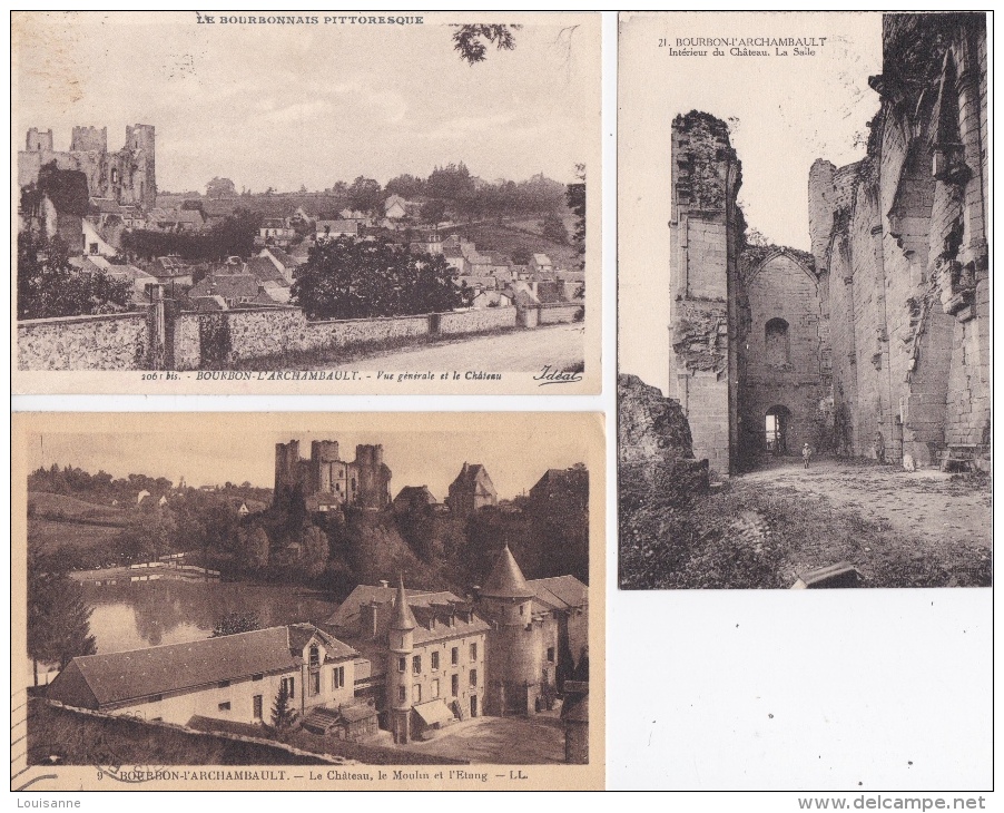 16 / 5 / 128  - LOT  DE  10  CPA  DE  BOURBON-L´ ARCHAMBAULT  ( 03 ) TOUTES SCANÉES - 5 - 99 Postcards