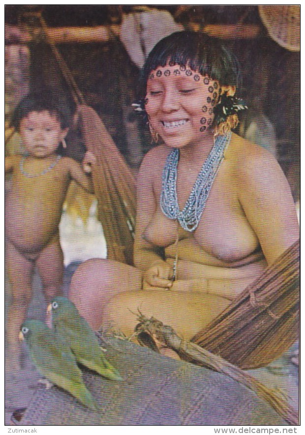 Nude Topless Native Uaika Girl Of Xamatauteri Tribe Brasil Amazonas Tattoo - Amérique