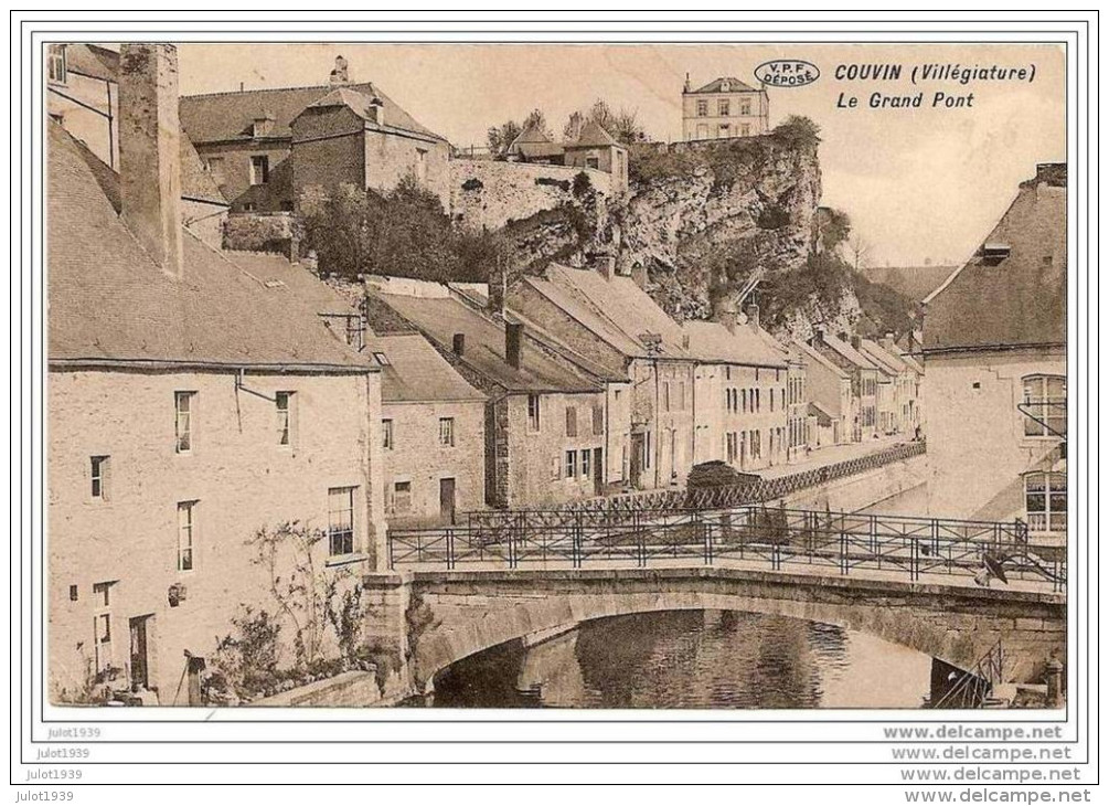 -50% .  COUVIN ..-- Grand  Pont .1913 Vers LIEGE ( Mrs R. Et M. HENRIONT ) . Voir Verso . - Couvin